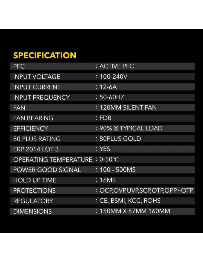 Armaggeddon Gaming PSU 600W Modular & Certified 80+ VOLTRON GOLD 600 Black Armaggeddon Gaming PSU 600W Modular & Certified 80+ VOLTRON GOLD 600 Black