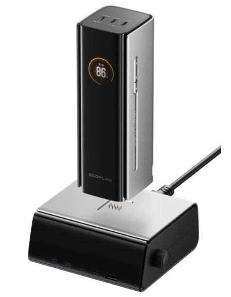 EcoFlow RAPID Pro Desktop Charger 320W - Can Charge 6 devices at once including RAPID Pro Powerbanks in 20mins - LCD Display & APP Control