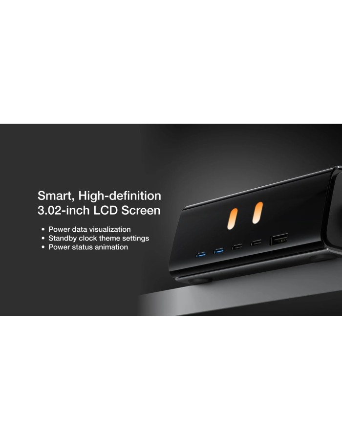 EcoFlow RAPID Pro Desktop Charger 320W - Can Charge 6 devices at once including RAPID Pro Powerbanks in 20mins - LCD Display & APP Control