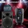 QTX QR15PA 15'' Professional Portable Karaoke & PA Speaker with 2x Wireless Microphones, Bluetooth USB & FM 178.848UK