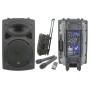 QTX QR15PA 15'' Professional Portable Karaoke & PA Speaker with 2x Wireless Microphones, Bluetooth USB & FM 178.848UK