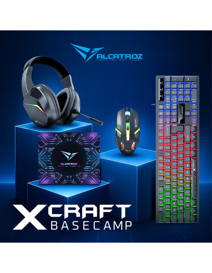 Alcatroz X-Craft 4in1 Gaming Set Keyb+Mouse+Mat+H/set BASECAMP Black Alcatroz X-Craft 4in1 Gaming Set Keyb+Mouse+Mat+H/set BASECAMP Black
