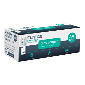Uniross Alkaline AA Power Plus Box of 40 Pcs (New)