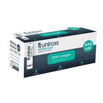 Uniross Alkaline AAA Power Plus Box of 40 Pcs (New)