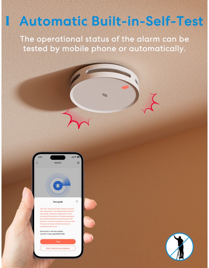 Meross HomeKit Smart Smoke Alarm (Matter) MA151