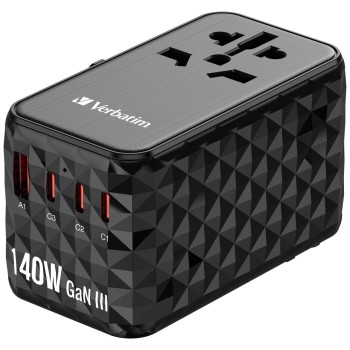 Verbatim Charger Travel Adapter World to World GAN III 140W 2xC 2xA UTA-10