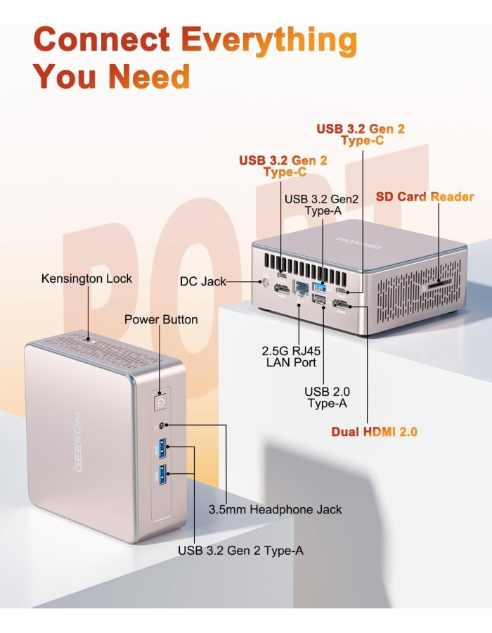 GEEKOM A5 Mini PC Ryzen5 7430U 16GB DDR4, 512GB SSD, 2.5GbE, HDMI/USB-C, Win11 Pro GEEKOM A5 Mini PC Ryzen5 7430U 16GB DDR4, 512GB SSD, 2.5GbE, HDMI/USB-C, Win11 Pro