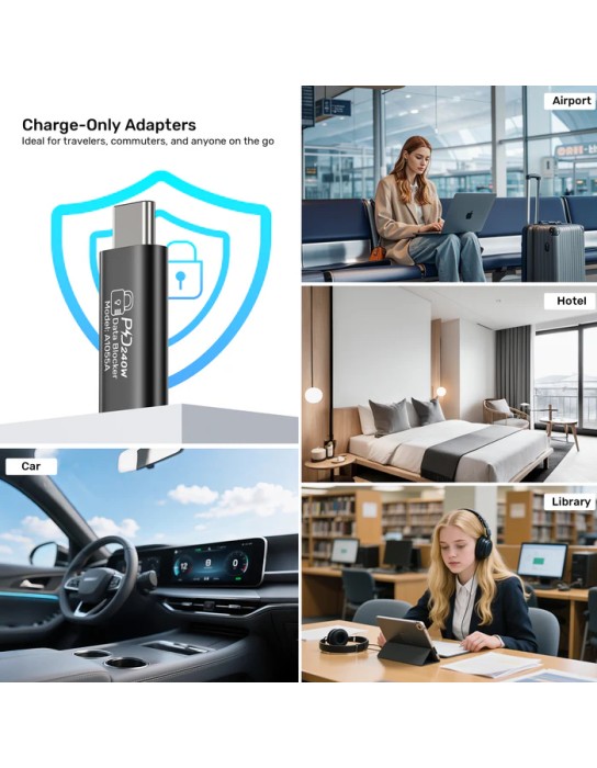 Unitek USB-C Data Blocker Support Charging 48V5A (2 pack) A1055A