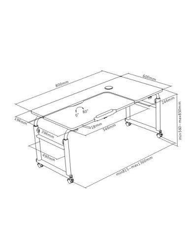 Lumivida Computer Tray Desk Mobile Height & Width Adjustable 60x80cm FWS10-1 Lumivida Computer Tray Desk Mobile Height & Width Adjustable 60x80cm FWS10-1