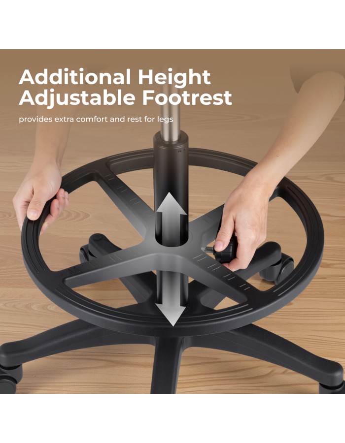 Lumivida Office Stool Ergonomic with Height Adjustale Faux Leather Upholstered Seat CH04-12 Lumivida Office Stool Ergonomic with Height Adjustale Faux Leather Upholstered Seat CH04-12