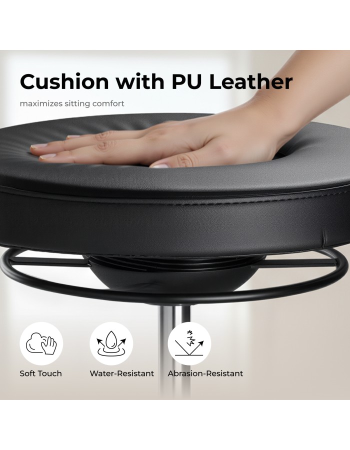 Lumivida Office Stool Ergonomic with Height Adjustale Faux Leather Upholstered Seat CH04-12 Lumivida Office Stool Ergonomic with Height Adjustale Faux Leather Upholstered Seat CH04-12