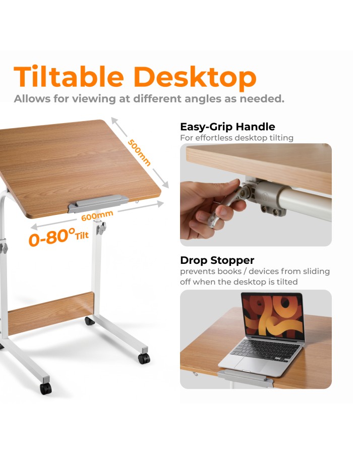 Lumivida Computer Tray Desk Mobile Height Adjustable 50x60cm FWS10-3