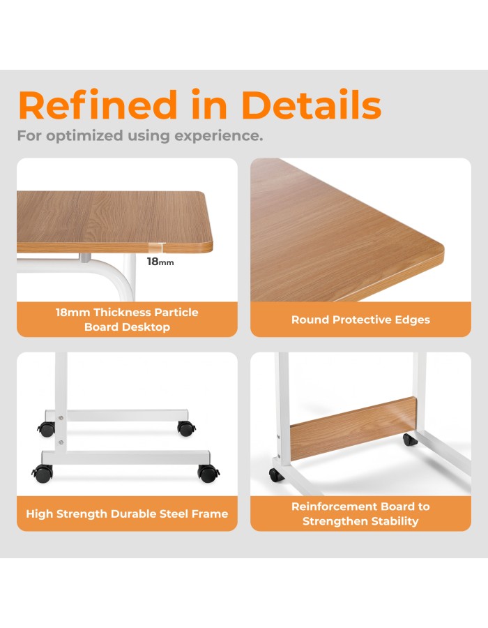 Lumivida Computer Tray Desk Mobile Height Adjustable 50x60cm FWS10-3