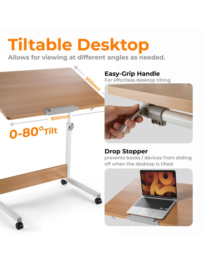 Lumivida Computer Tray Desk Mobile Height Adjustable 50x80cm FWS10-4 Lumivida Computer Tray Desk Mobile Height Adjustable 50x80cm FWS10-4