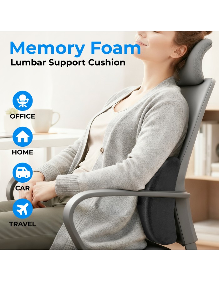 Lumivida Ergonomic Lumbar Support Cushion with Memory Foam & Mesh Cover RLC01-1 Lumivida Ergonomic Lumbar Support Cushion with Memory Foam & Mesh Cover RLC01-1