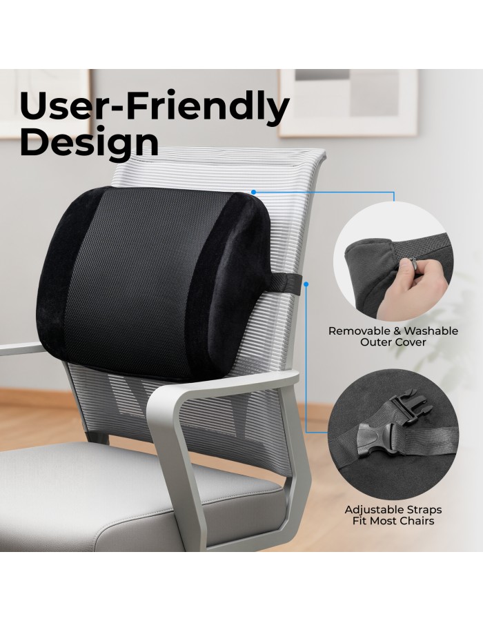 Lumivida Ergonomic Lumbar Support Cushion with Memory Foam & Mesh Cover RLC01-1 Lumivida Ergonomic Lumbar Support Cushion with Memory Foam & Mesh Cover RLC01-1