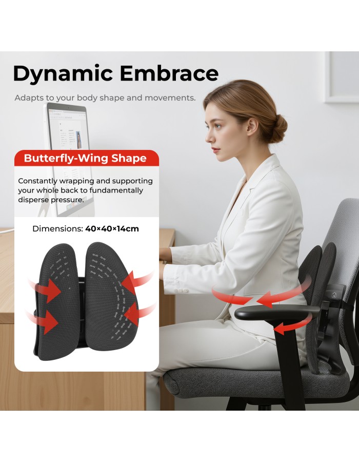Lumivida Ergonomic Lumbar Support Cushion Ergonomic with Breathable Mesh Cover RLC03-1 Lumivida Ergonomic Lumbar Support Cushion Ergonomic with Breathable Mesh Cover RLC03-1