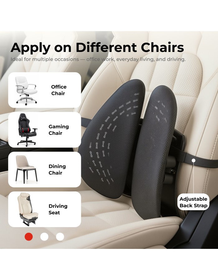 Lumivida Ergonomic Lumbar Support Cushion Ergonomic with Breathable Mesh Cover RLC03-1 Lumivida Ergonomic Lumbar Support Cushion Ergonomic with Breathable Mesh Cover RLC03-1