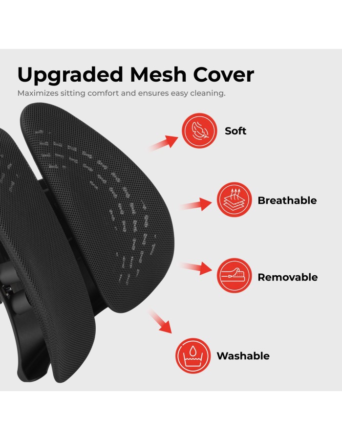 Lumivida Ergonomic Lumbar Support Cushion Ergonomic with Breathable Mesh Cover RLC03-1 Lumivida Ergonomic Lumbar Support Cushion Ergonomic with Breathable Mesh Cover RLC03-1