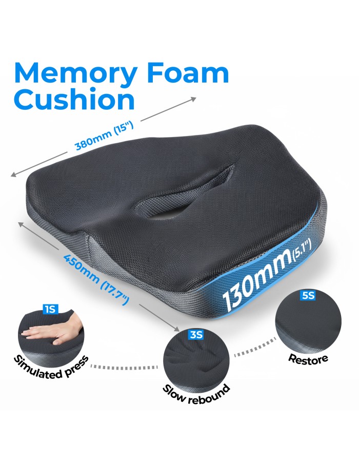 Lumivida Ergonomic Seat Cushion for Tailbone with Memory Foam & Anti-Slip Bottom RSC01-1 Lumivida Ergonomic Seat Cushion for Tailbone with Memory Foam & Anti-Slip Bottom RSC01-1