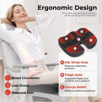 Lumivida Ergonomic Seat Cushion for Coccyx Orthopedic with Memory Foam & Carry Handle RSC01-2 Lumivida Ergonomic Seat Cushion for Coccyx Orthopedic with Memory Foam & Carry Handle RSC01-2