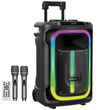 SonicGear HYPERBOX 1500 Pro 15'' Portable Karaoke Speaker 240W BT/USB 2x Wireless Mics