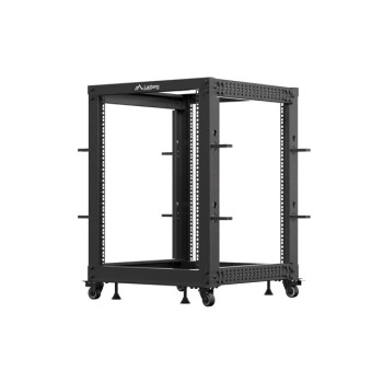 Lanberg Open Rack 19" 15U Adj.Depth 600-1000mm Black