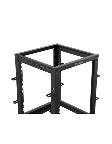 Lanberg Open Rack 19" 15U Adj.Depth 600-1000mm Black