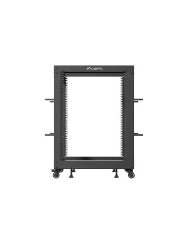 Lanberg Open Rack 19" 15U Adj.Depth 600-1000mm Black