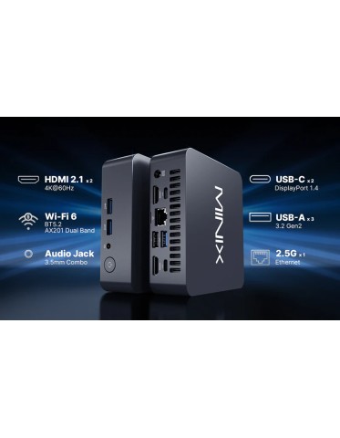 MINIX Mini PC Intel Core 3 N355 16GB DDR5, 512GB SSD, Triple Display Win 11 Pro NUC355