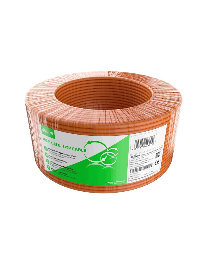 Dahua CAT6 Cable CCA 100m Orange PFM922I-6UN-C-100 Dahua CAT6 Cable CCA 100m Orange PFM922I-6UN-C-100