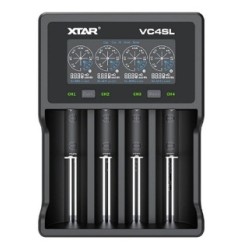 XTAR VC4SL 3A Charger w/Display 4-Slots Lithium/NIMH 10440 to 32650 XTAR VC4SL 3A Charger w/Display 4-Slots Lithium/NIMH 10440 to 32650