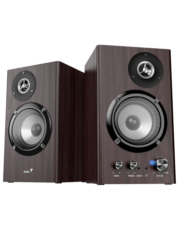 Genius PC Speakers 2.0 50W Aux & BT SP-HF1812BT Brown Wood Genius PC Speakers 2.0 50W Aux & BT SP-HF1812BT Brown Wood