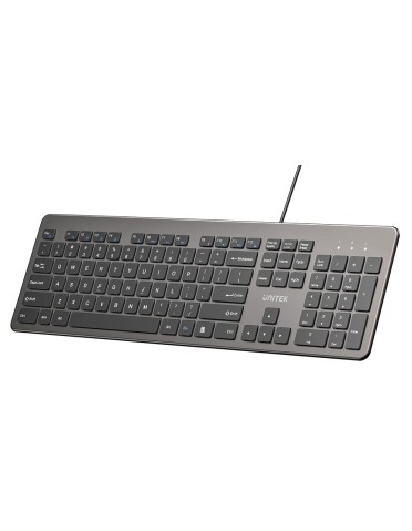 Unitek Keyboard Wired 104K USB-A English SlimTap T052 Space Grey