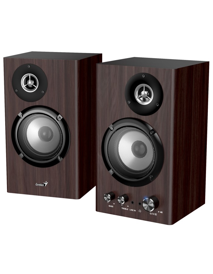 Genius PC Speakers 2.0 50W Aux & BT SP-HF1812BT Brown Wood Genius PC Speakers 2.0 50W Aux & BT SP-HF1812BT Brown Wood