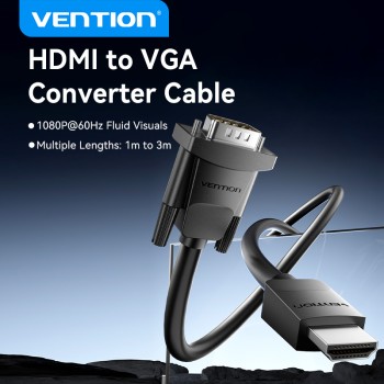 Vention HDMI-A Male to VGA Male Cable 3.0m Black ABMBI Vention HDMI-A Male to VGA Male Cable 3.0m Black ABMBI