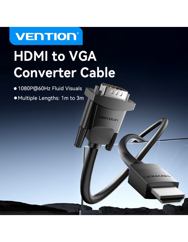 Vention HDMI-A Male to VGA Male Cable 3.0m Black ABMBI