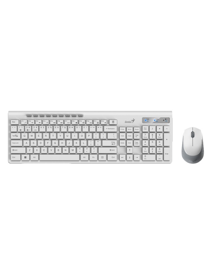 Genius Keyboard-Mouse Set Wireless+BT SlimStar 8230 White English Genius Keyboard-Mouse Set Wireless+BT SlimStar 8230 White English