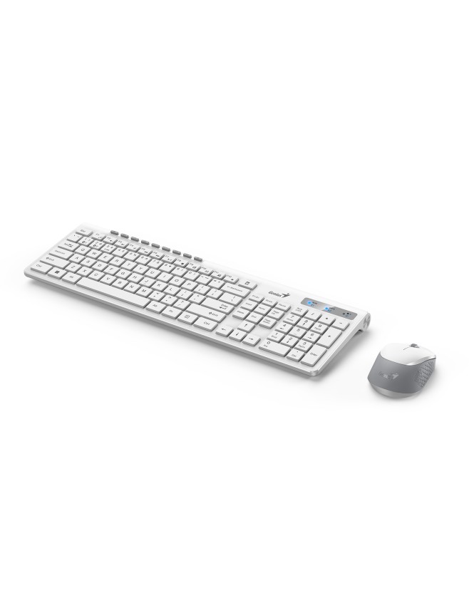Genius Keyboard-Mouse Set Wireless+BT SlimStar 8230 White English Genius Keyboard-Mouse Set Wireless+BT SlimStar 8230 White English