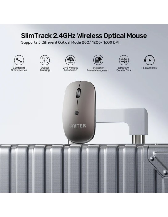 Unitek Mouse Wireless 2.4GHz SlimTrack T060 Space Grey Unitek Mouse Wireless 2.4GHz SlimTrack T060 Space Grey