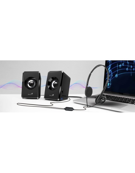 Genius PC Speakers 2.0 6W 3.5mm USB Powered Black SP-U125 Genius PC Speakers 2.0 6W 3.5mm USB Powered Black SP-U125