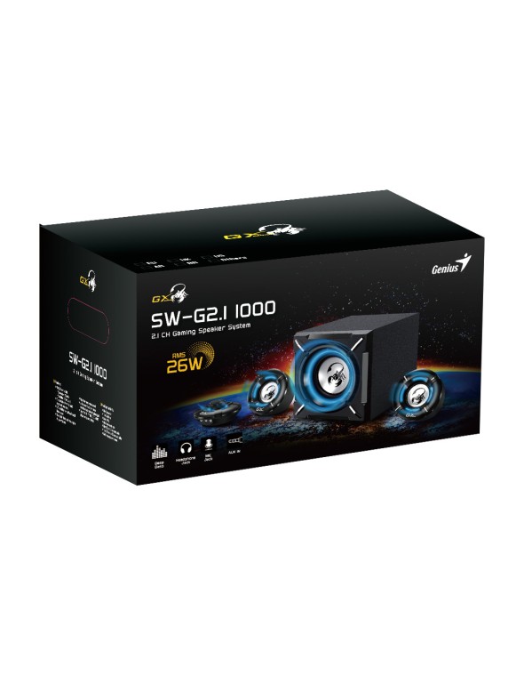Genius Speakers 2.1 CH Gaming Speaker System 26W RMS SW-G2.1 1000 Genius Speakers 2.1 CH Gaming Speaker System 26W RMS SW-G2.1 1000