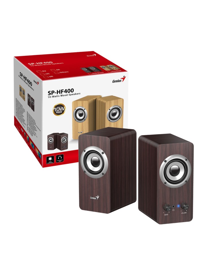 Genius PC Speakers 2.0 16W SP-HF400 Brown Wood