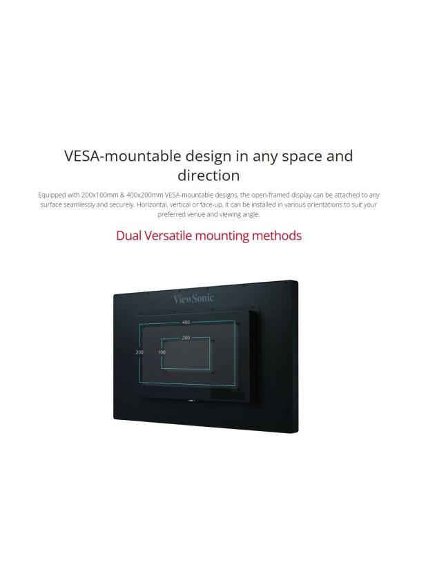 ViewSonic Monitor Touch 32'' Open Frame IP65 with 24/7 Operation HDMI/DP TD3207 ViewSonic Monitor Touch 32'' Open Frame IP65 with 24/7 Operation HDMI/DP TD3207