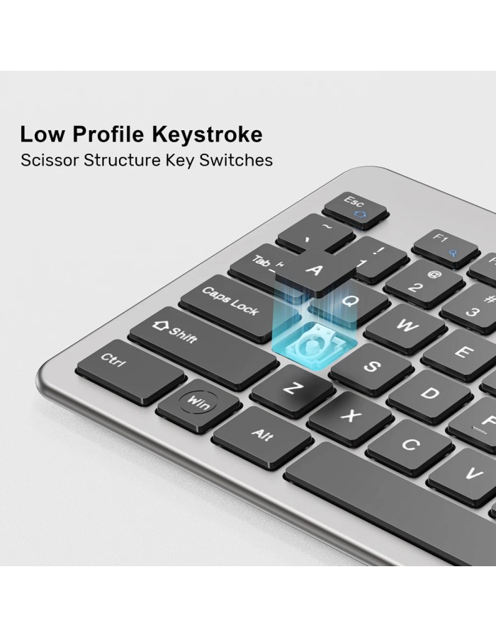 Unitek Keyboard Wired 104K USB-A English SlimTap T052 Space Grey