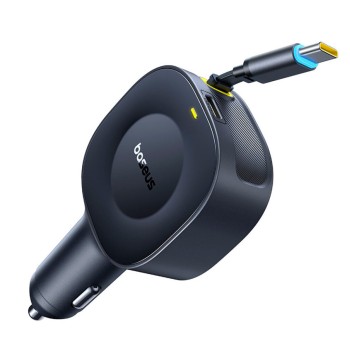 Baseus Car Charger 30W VR2 with Retractable Cable Black