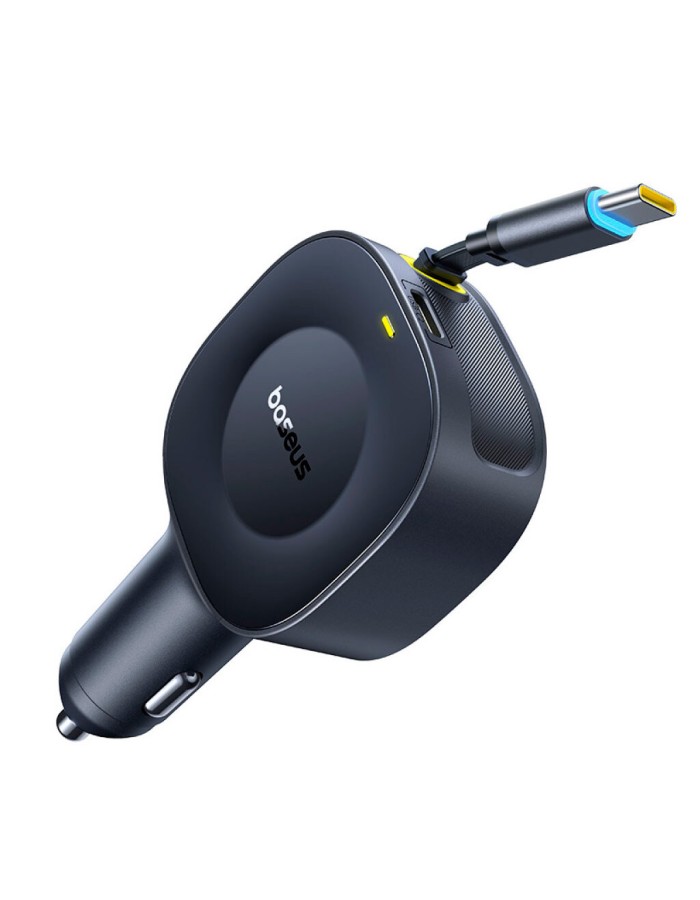 Baseus Car Charger 30W VR2 with Retractable Cable Black Baseus Car Charger 30W VR2 with Retractable Cable Black