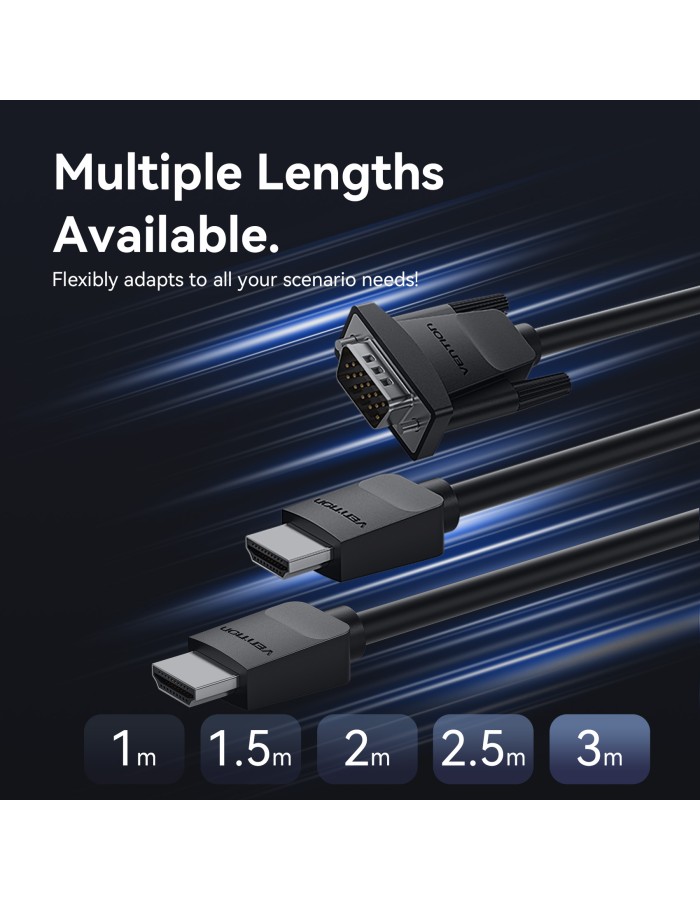 Vention HDMI-A Male to VGA Male Cable 3.0m Black ABMBI