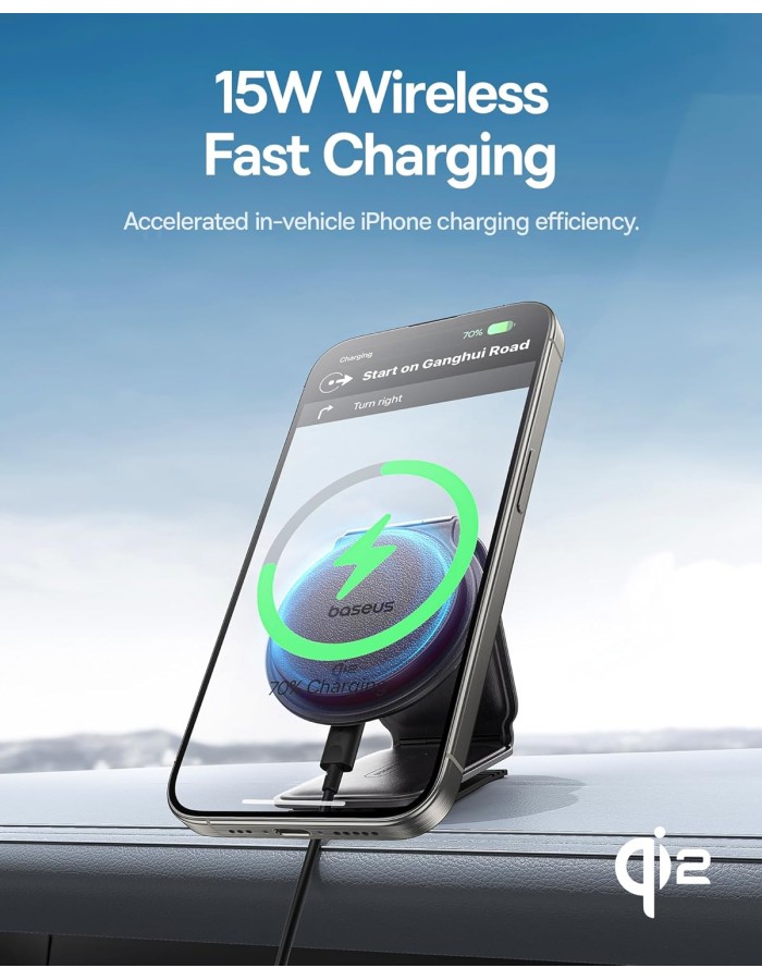 Baseus Car Charger Wireless Dash Magnetic PrimeTrip Series C02 Black