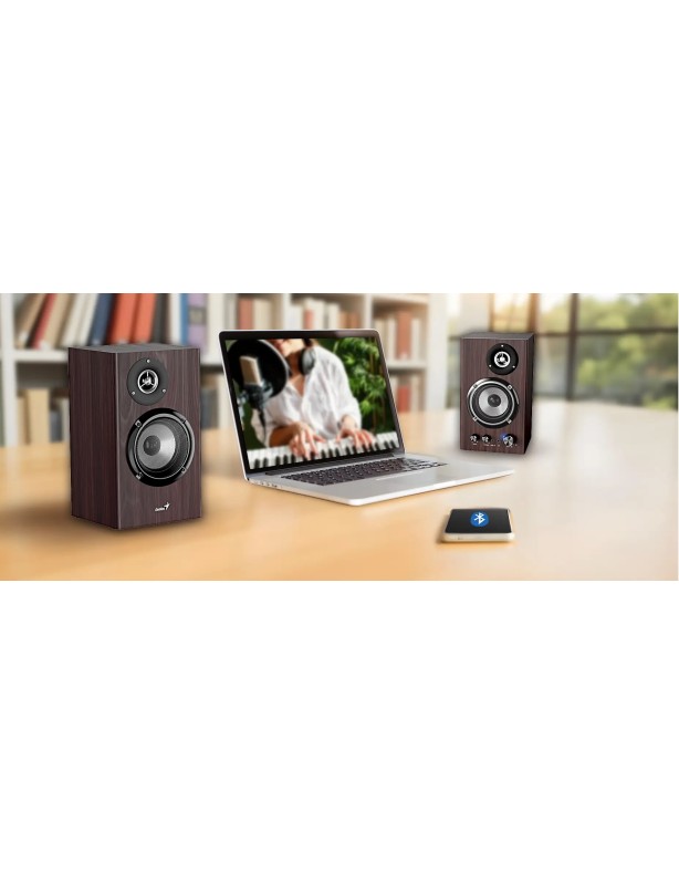Genius PC Speakers 2.0 50W Aux & BT SP-HF1812BT Brown Wood Genius PC Speakers 2.0 50W Aux & BT SP-HF1812BT Brown Wood
